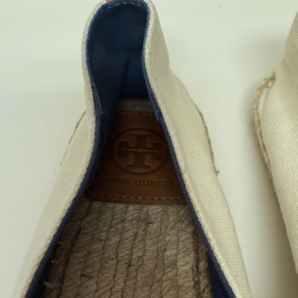 Tory Burch Cream and Navy Espadrilles - Picture 2 of 8